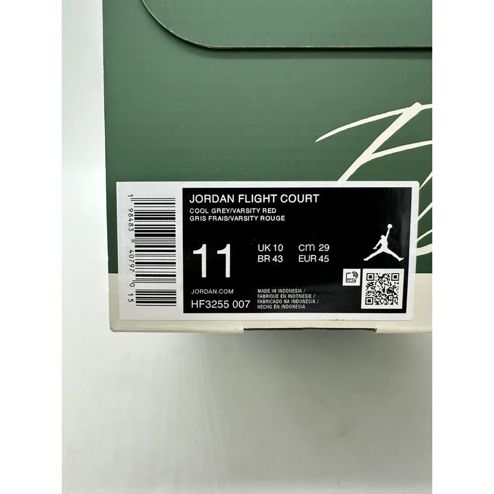 Jordan Flight Court Men's Size 11 Grey Suede Athletic Shoes HF3255 007